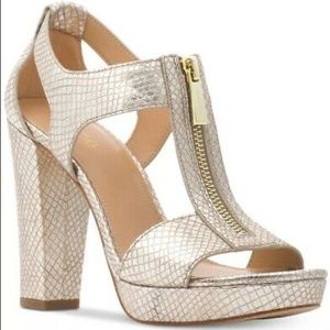 MICHAEL KORS Berkley Platform Sandal - Champagne Heels